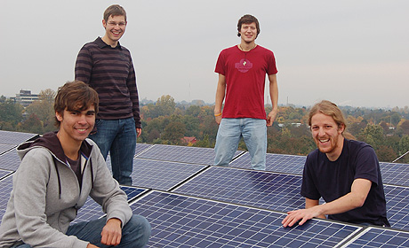 Der Vorstand der Heidelberger Energiegenossenschaft: (von links) Felix Schäfer, Kai Hock, Nicolai Ferchl, Andreas Gißler (Foto: Universität Heidelberg)