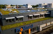 Photovoltaikanlage auf dem Gründach von ProMinent am Standort Heidelberg (Foto: WIRSOL GmbH)