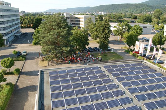 Solarmodule erzeugen Ökostrom bei Betten Knoll in Heidelberg (Foto: Heidelberger Energiegenossenschaft)