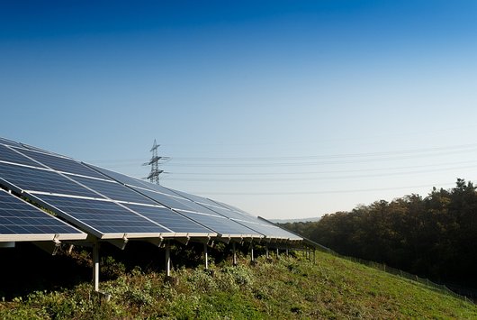 Hier sehen Sie die Solarzellen des Solarparks Feilheck (Foto: Stadtwerke Heidelberg)